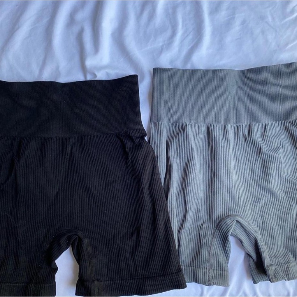 Ribbed High-Waisted Shorts Set